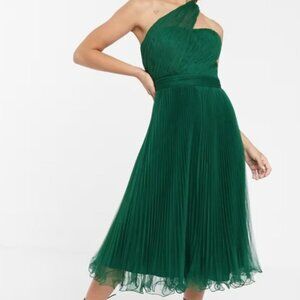 Asos Design One Shoulder Tulle Wired Hem Cocktail Holiday Dress Size 8